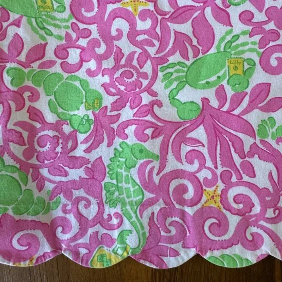 LILLY PULITZER Sea Creatures Dress Girls 3-6 Months Infant Girl Pink Green Crabs - Picture 5 of 9